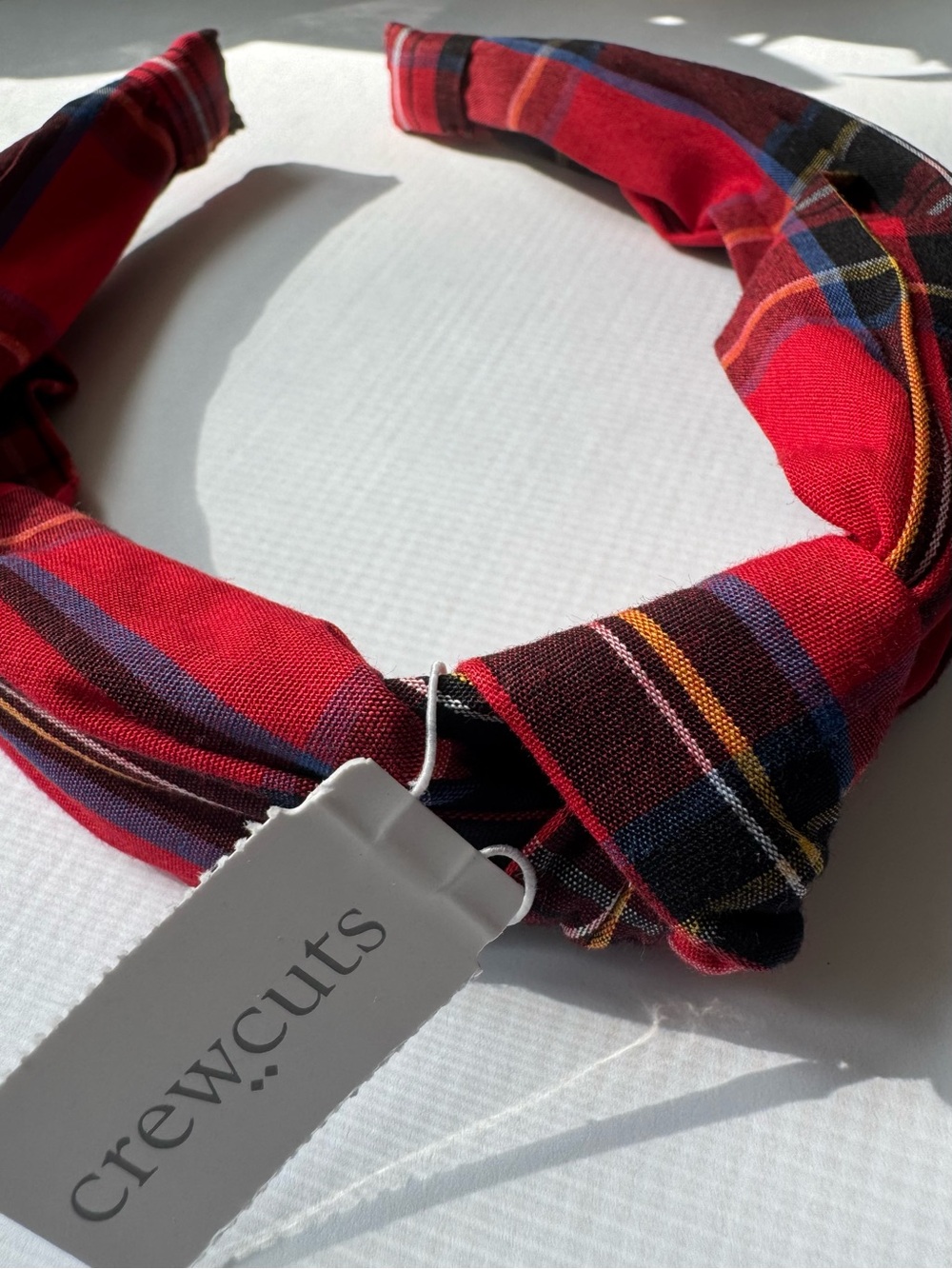 Crewcuts Girls' Red Tartan Knotted Headband - Picture 9 of 12